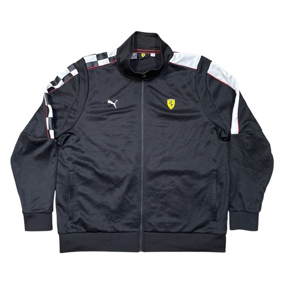 Puma Scuderia Ferrari F1 Formula 1 Racing Flag Track Jacket Black Mens 2XL - Picture 1 of 8